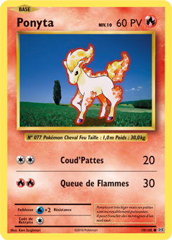 Carte Pokémon Commune Ponyta 19/108 de la série Évolutions