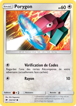 Carte Pokémon Porygon 103/147 de la série Ombres Ardentes en vente au meilleur prix