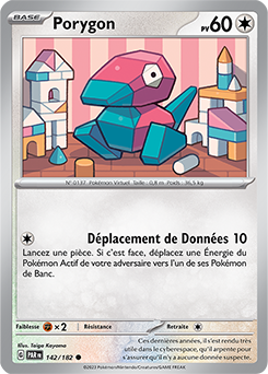 Carte Pokémon Porygon 142/182 de la série Faille Paradoxe en vente au meilleur prix