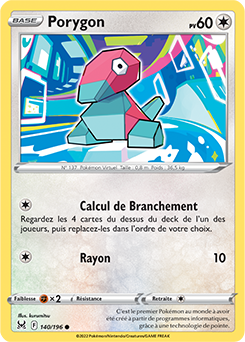 Carte Pokémon Porygon 140/196 de la série Origine Perdue en vente au meilleur prix