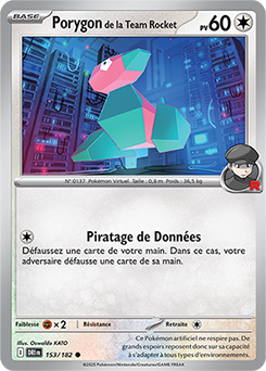 Carte Pokémon Communes Porygon de la Team Rocket 153/182 de la série Rivalités Destinées