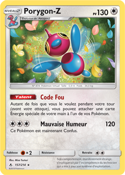 Carte Pokémon Porygon-Z 157/214 de la série Alliance Infallible en vente au meilleur prix