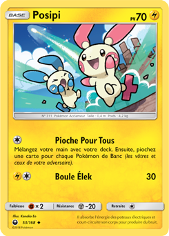 Carte Pokémon Peu commune Posipi 53/168 de la série Tempête Céleste