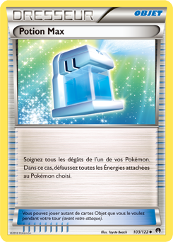 Carte Pokémon Peu commune Potion Max 103/122 de la série Rupture Turbo
