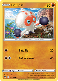 Carte Pokémon Poulpaf 100/185 de la série Voltage Éclatant en vente au meilleur prix