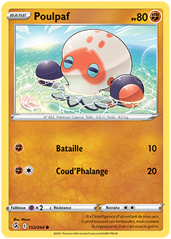 Carte Pokémon Communes Poulpaf 152/264 de la série Poing de Fusion