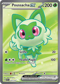 Carte Pokémon Poussacha ex 251/217 de la série Héros Transcendants en vente au meilleur prix