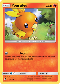 Carte Pokémon Poussifeu 4/70 de la série Majesté des Dragons en vente au meilleur prix