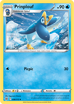 Carte Pokémon Peu commune Prinplouf 036/172 de la série Stars Étincelantes