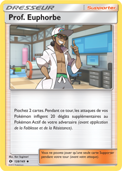 Carte Pokémon Peu commune Prof. Euphorbe 128/149 de la série Soleil & Lune