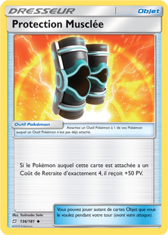 Carte Pokémon Peu commune Protection Musclée 136/181 de la série Duo de Choc