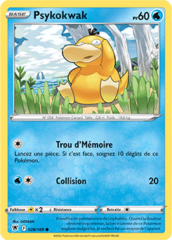 Carte Pokémon Communes Psykokwak 028/189 de la série Astres Radieux