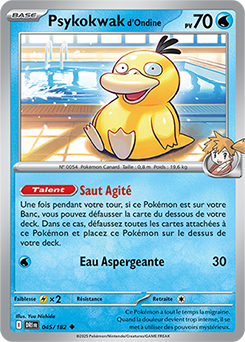 Carte Pokémon Peu commune Psykokwak d'Ondine 45/182 de la série Rivalités Destinées