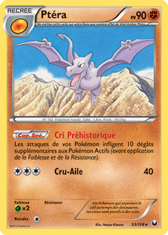 Carte Pokémon Rare Ptéra 53/108 de la série Explorateurs Obscurs