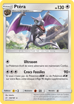 Carte Pokémon Ptéra 130/181 de la série Duo de Choc en vente au meilleur prix