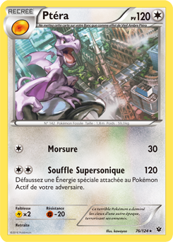 Carte Pokémon Ptéra 76/124 de la série Impact des Destins en vente au meilleur prix