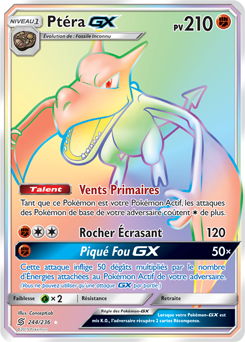 Carte Pokémon Ptéra GX 244/236 de la série Harmonie des Esprits en vente au meilleur prix