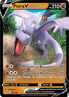 Carte Pokémon Ptera V 092/196 de la série Origine Perdue en vente au meilleur prix