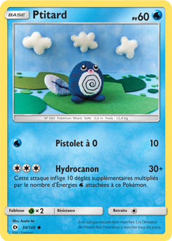 Carte Pokémon Commune Ptitard 30/149 de la série Soleil & Lune