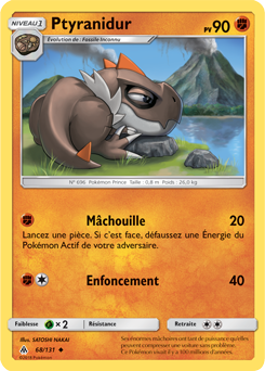 Carte Pokémon Peu commune Ptyranidur 68/131 de la série Lumière Interdite