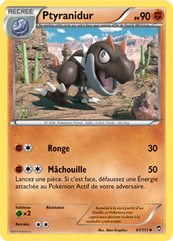 Carte Pokémon Peu commune Ptyranidur 61/111 de la série Poings Furieux