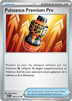 Carte Pokémon Peu commune Puissance Premium Pro 199/217 de la série Héros Transcendants