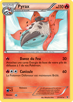 Carte Pokémon Rare Pyrax 21/101 de la série Nobles Victoires