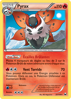 Carte Pokémon Holographique Rare Pyrax 22/108 de la série Explorateurs Obscurs