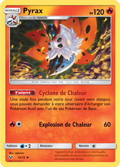 Carte Pokémon Peu commune Pyrax 13/73 de la série Légendes Brillantes