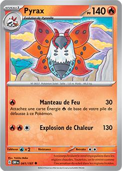 Carte Pokémon Peu commune Pyrax 41/197 de la série Flammes Obsidiennes