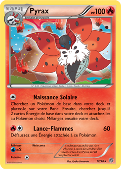 Carte Pokémon Holographique Rare Pyrax 17/98 de la série Origines Antiques