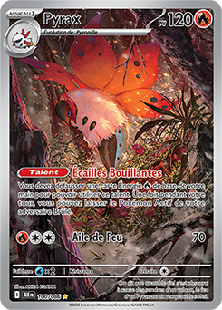 Carte Pokémon Illustration rare Pyrax 100/86 de la série Foudre Noire