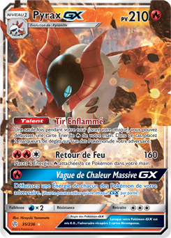 Carte Pokémon Pyrax GX 35/236 de la série Éclipse Cosmique en vente au meilleur prix