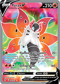 Carte Pokémon Full Art V Pyrax V 170/203 de la série Évolution Céleste