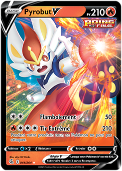 Carte Pokémon Pyrobut V 44/264 de la série Poing de Fusion en vente au meilleur prix