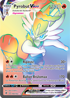 Carte Pokémon Pyrobut VMAX 194/192 de la série Clash des Rebelles en vente au meilleur prix