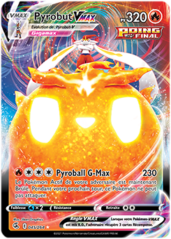 Carte Pokémon Pyrobut VMAX 45/264 de la série Poing de Fusion en vente au meilleur prix