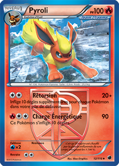 Carte Pokémon Peu commune Pyroli 12/116 de la série Glaciation Plasma