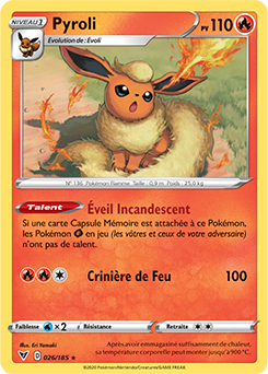 Carte Pokémon Pyroli 026/185 de la série Voltage Éclatant en vente au meilleur prix