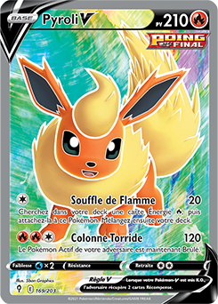 Carte Pokémon Full Art V Pyroli V 169/203 de la série Évolution Céleste