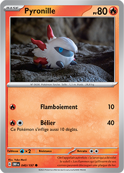 Carte Pokémon Pyronille 40/197 de la série Flammes Obsidiennes en vente au meilleur prix