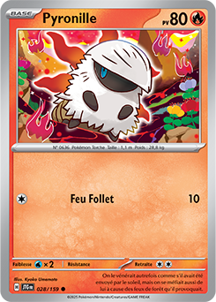 Carte Pokémon Communes Pyronille 28/159 de la série Aventures Ensemble