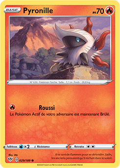 Carte Pokémon Pyronille 29/189 de la série Ténèbres Embrasées en vente au meilleur prix