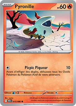 Carte Pokémon Communes Pyronille 15/86 de la série Foudre Noire