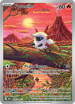 Carte Pokémon Illustration rare Pyronille 99/86 de la série Foudre Noire