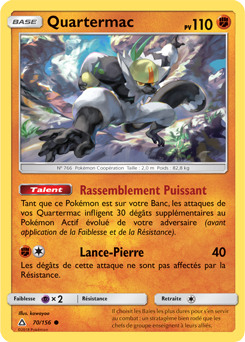 Carte Pokémon Commune Quartermac 70/156 de la série Ultra Prisme