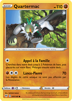 Carte Pokémon Quartermac 97/189 de la série Ténèbres Embrasées en vente au meilleur prix