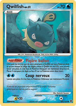 Carte Pokémon Commune Qwilfish 101/132 de la série Merveilles Secrètes