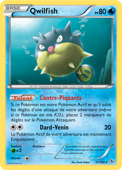 Carte Pokémon Qwilfish 21/106 de la série Étincelle en vente au meilleur prix
