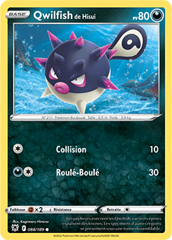 Carte Pokémon Communes Qwilfish de Hisui 088/189 de la série Astres Radieux